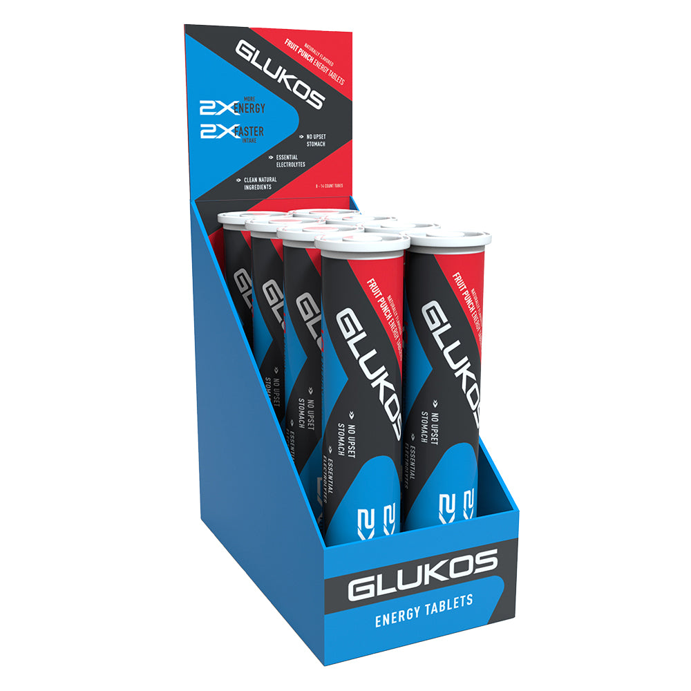 Glukos Energy Fruit Punch Chewable Energy Tablets (8 Pack) - Open Box