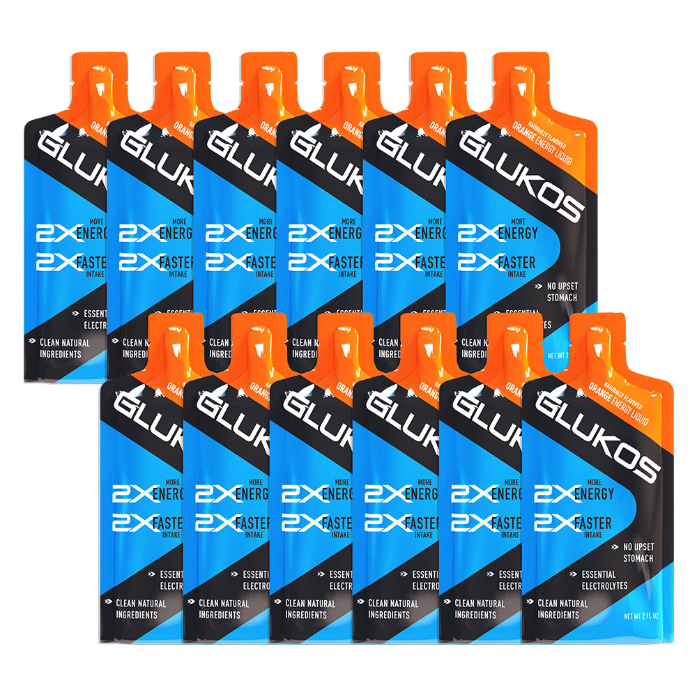 Glukos Orange Energy Gel Pack - 12 Single Servings