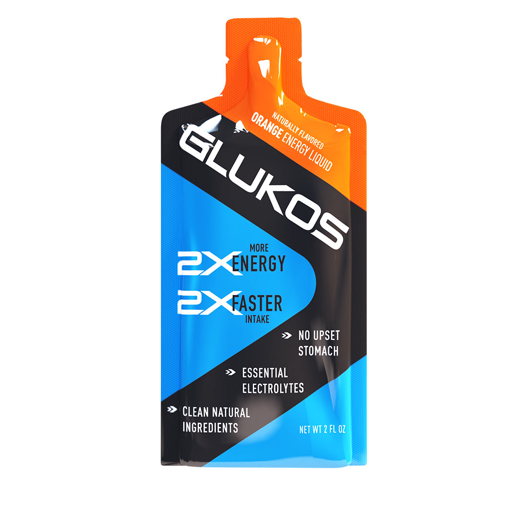 Glukos Orange Energy Gel Pack - Single Serving - Front View