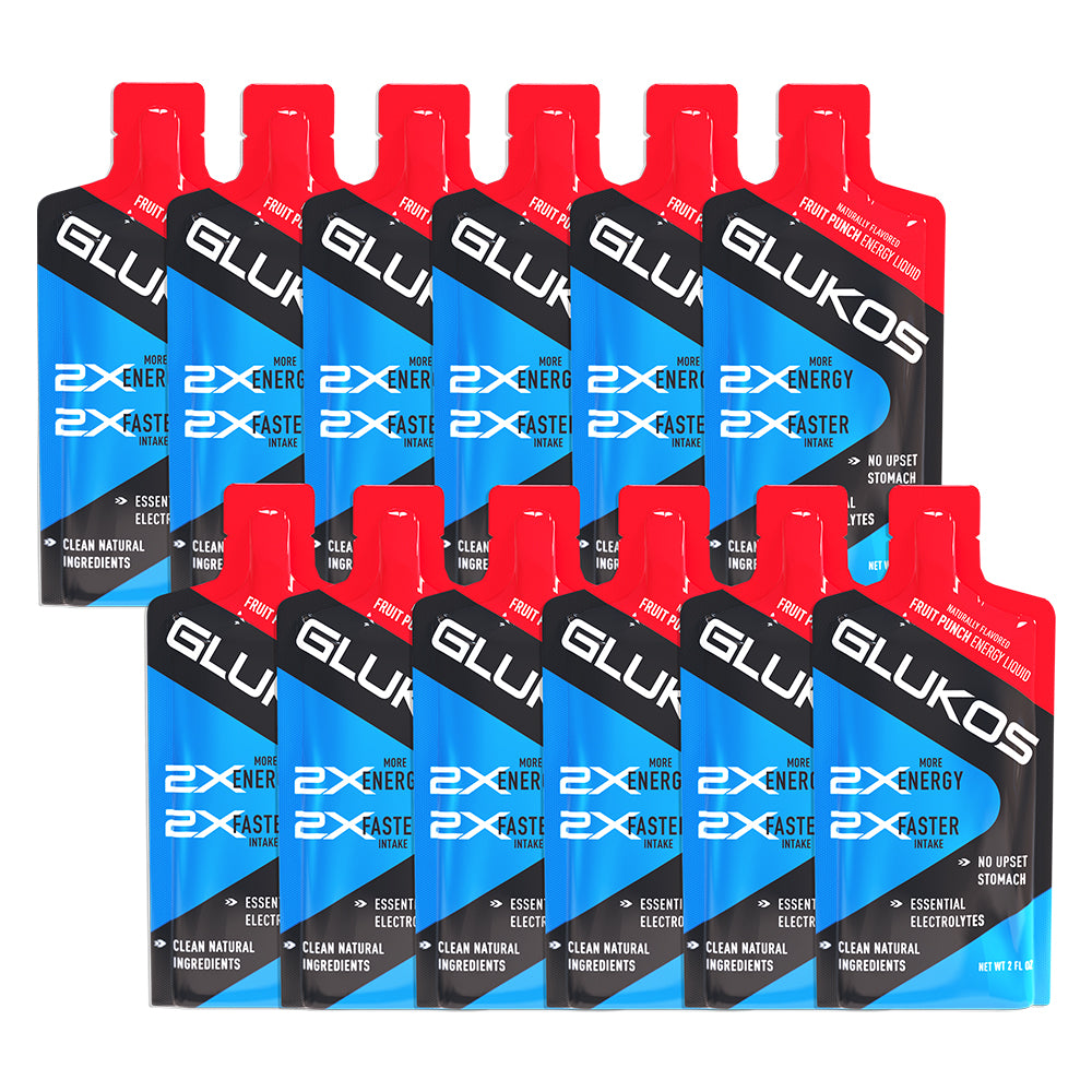 Glukos Fruit Punch Energy Gel Pack - 12 Single Servings