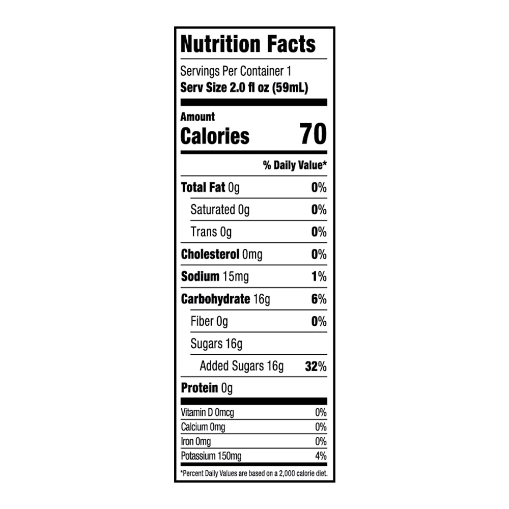 Glukos  Fruit Punch Nutrition Facts For 1 Serving