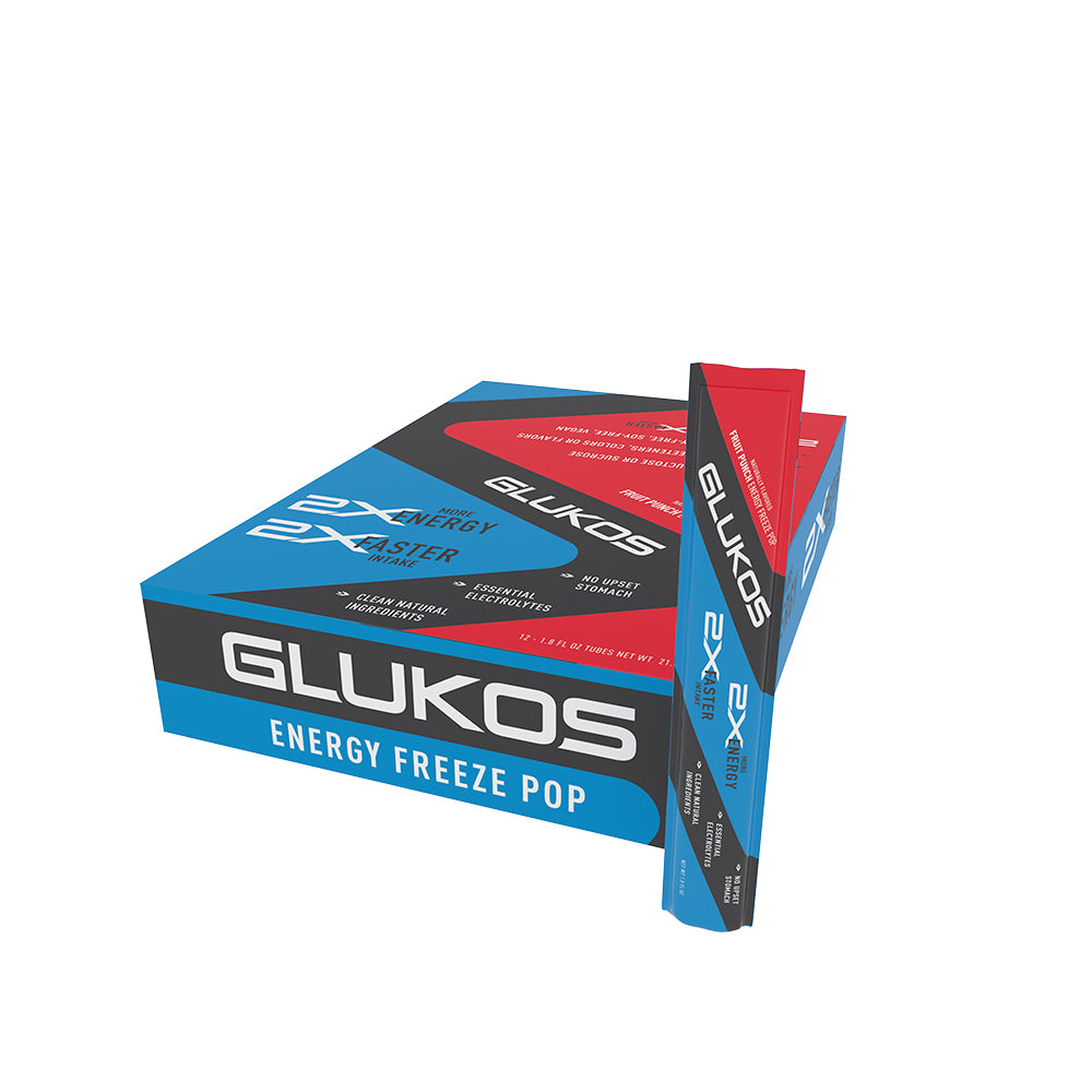 Glukos Fruit Punch Energy Freeze Pops (12 Pack) - Front View