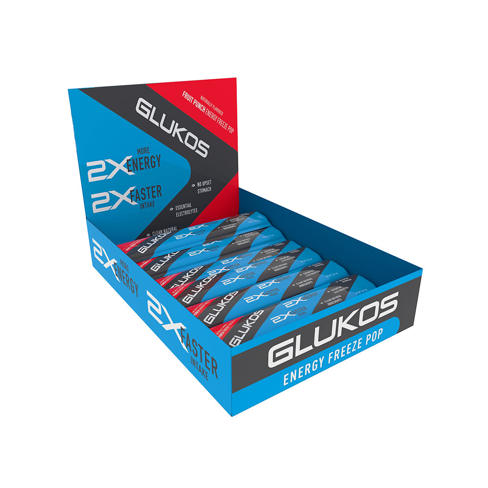 Glukos Fruit Punch Energy Freeze Pops (12 Pack) - Open Box Display